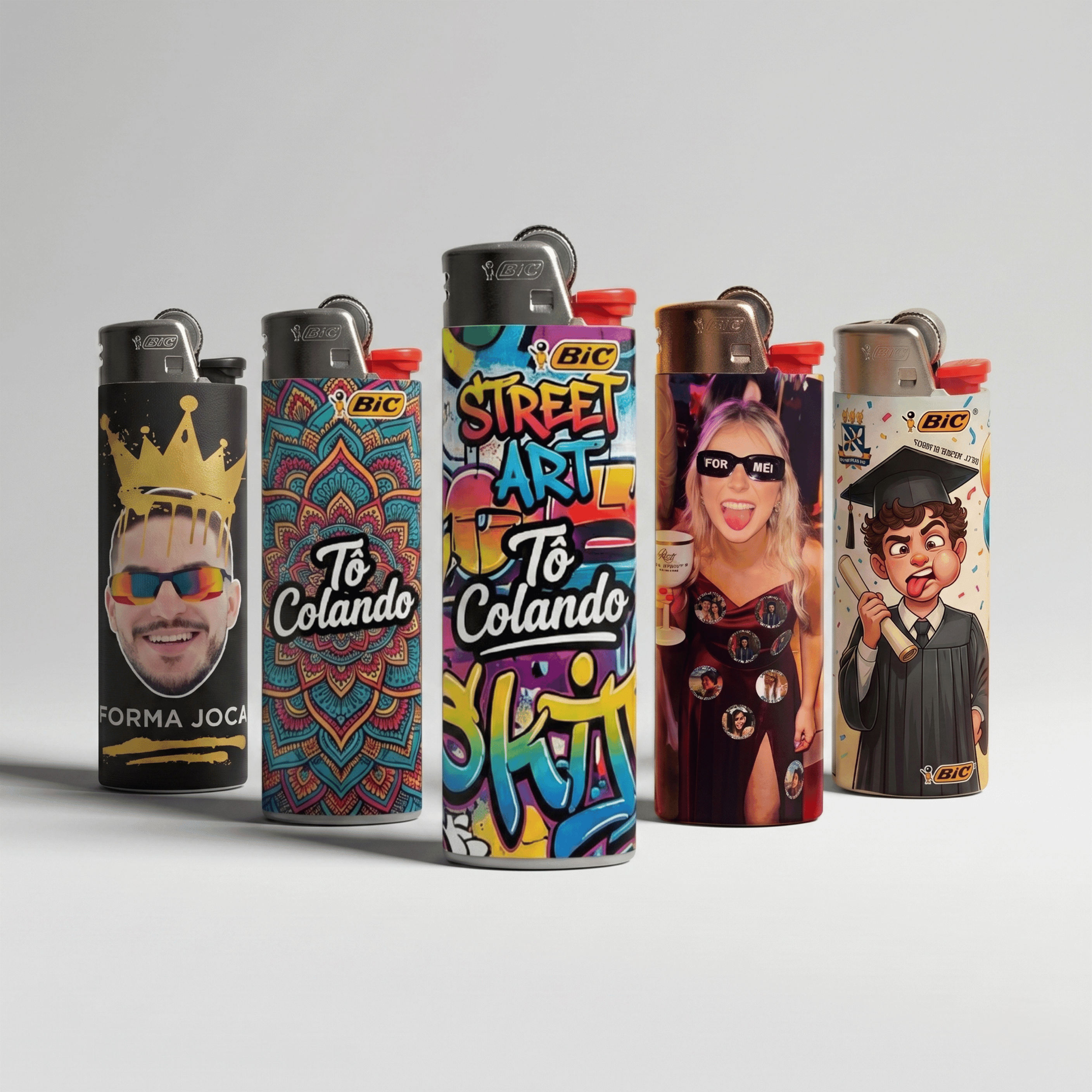 Kit 5 Isqueiros BIC Grande Personalizados